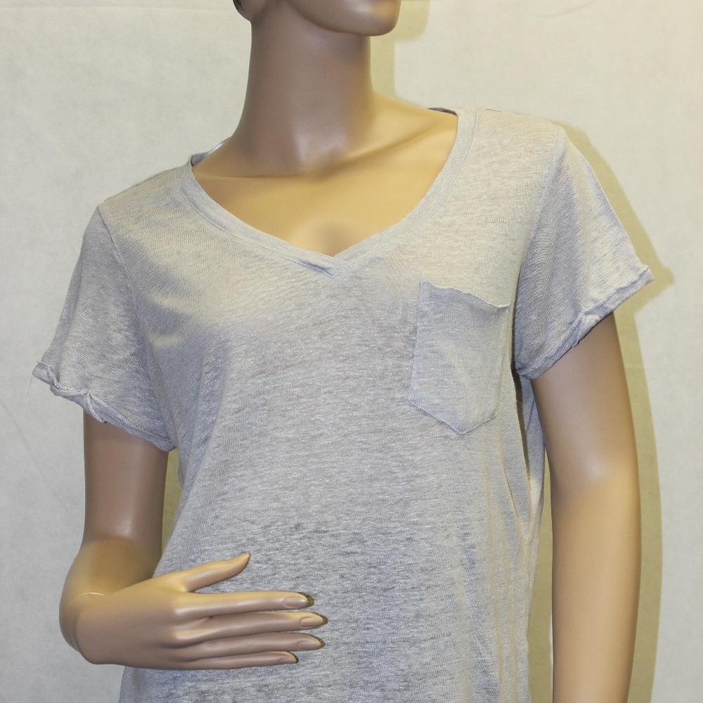 INC International Concepts Women's Silver Short Sleeve T-Shirt
